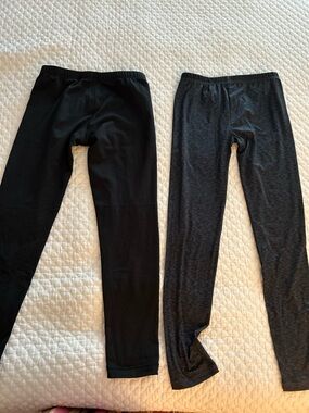 Cuddl Duds Kids Leggings Two-Pack - Black & Charcoal